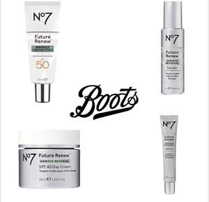 £10 off Boots No7 Future Renew Range + Stacks with 3 for 2 offer with code