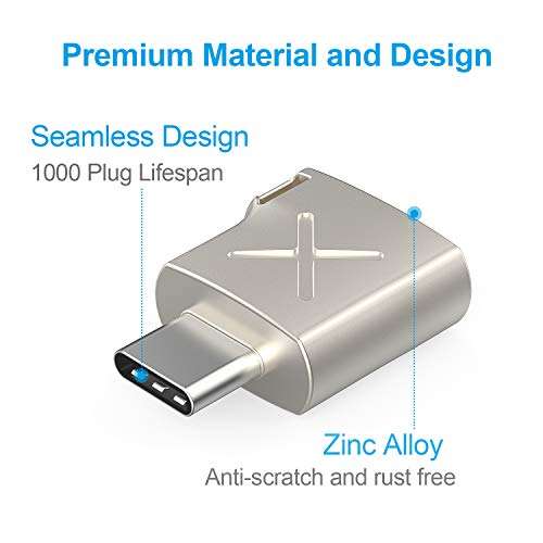 Techrise Zinc Body USB C to USB 3.0 Adapter, 3Pack - £2.99 Dispatches from Amazon Sold by TECKNET