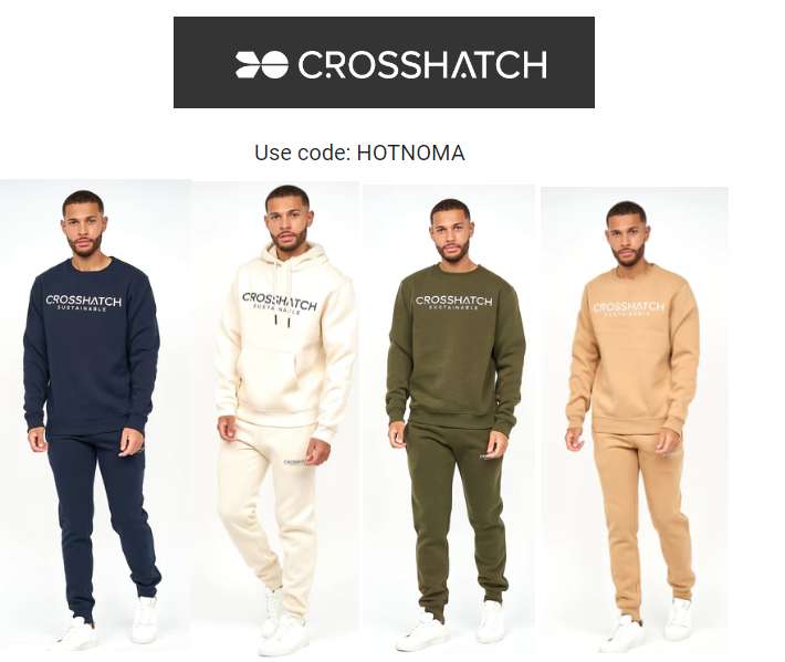 Crew or Hoddie with Joggers Now £22 with Code + £2.99 Delivery From Crosshatch