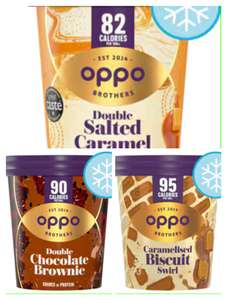 Oppo Brothers Caramel Biscuit/Double Choc Brownie/Salted Caramel 475ml Clubcard Price