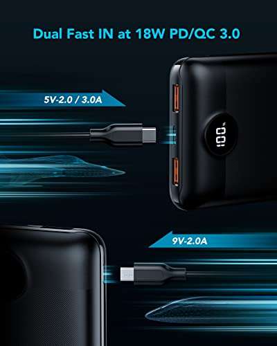 VEGER 20000mAh Power Bank 22.5W USB C, QC 4.0 PD 3.0 Powerbank with 3 Outputs - £19.49 delivered using 25% voucher @ Amazon / VEGER-UK