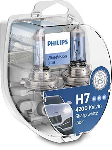 Philips WhiteVision ultra H7 car headlight bulb, 4.200K, set of 2 - £16.82 @ amazon