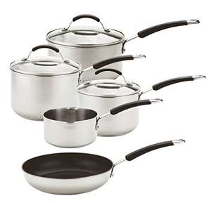 Meyer Stainless Steel Pan Set of 5 - Induction Hob Suitable Pots and Pans Set £80.71 @ Amazon