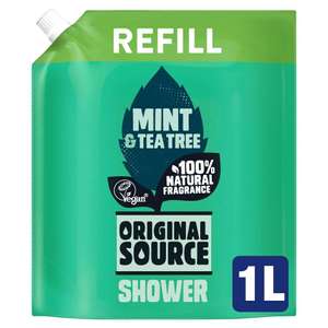 Original Source Mint & Tea Tree Shower Gel Refill 1L/Original Source Coconut & Shea Butter Shower Gel 1L (Clubcard Price)