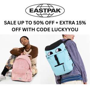 Sale Up to 50% Off + Extra 15% Off With Code + Free Click & Collect - @ Eastpak