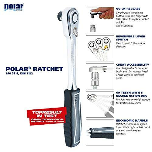 Polar Tools 1/2” Metric Socket Wrench Set I 24 Tools I Metal Box with 6-Point sockets 10 to 34 mm £33.99 @ Amazon
