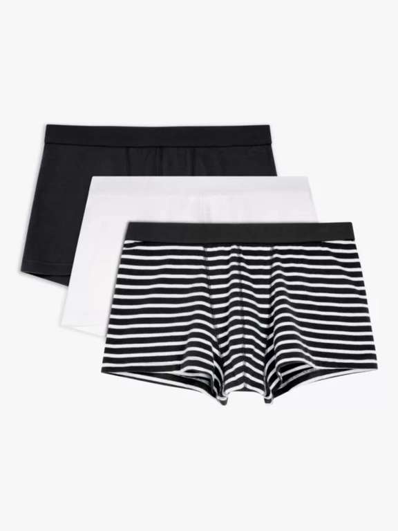 John Lewis Anyday Cotton Mono Trunks 3 Pack, Sizes S-XL, Only £6 at ...