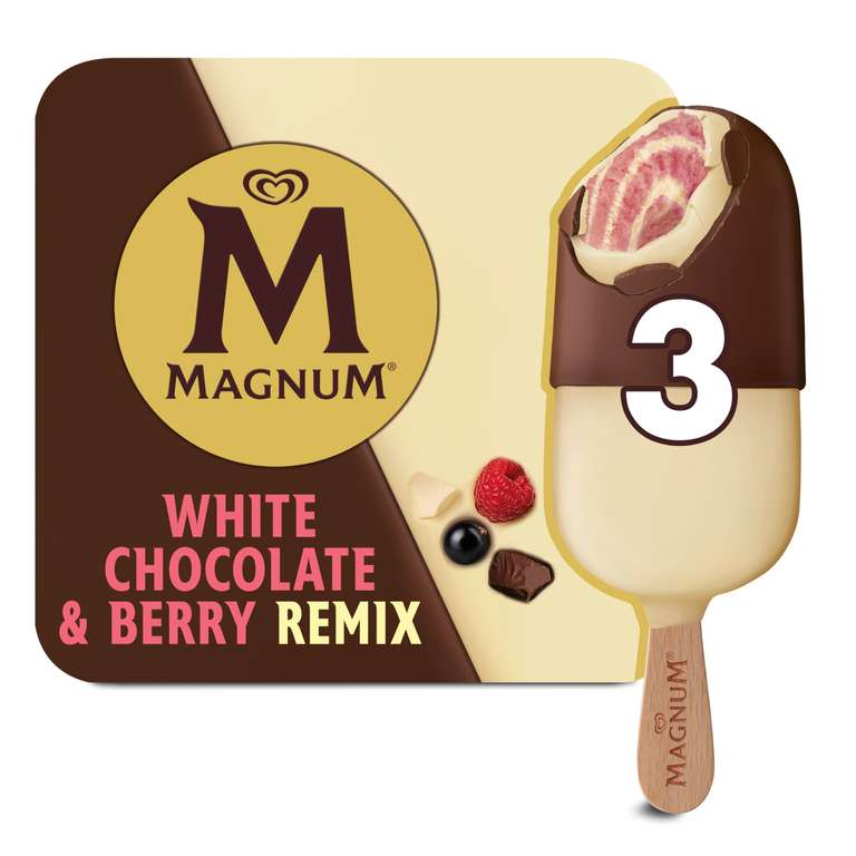 Magnum White Chocolate and Berry Ice Cream 3 Pack - 60p Morrisons Dewsbury Road Wakefield