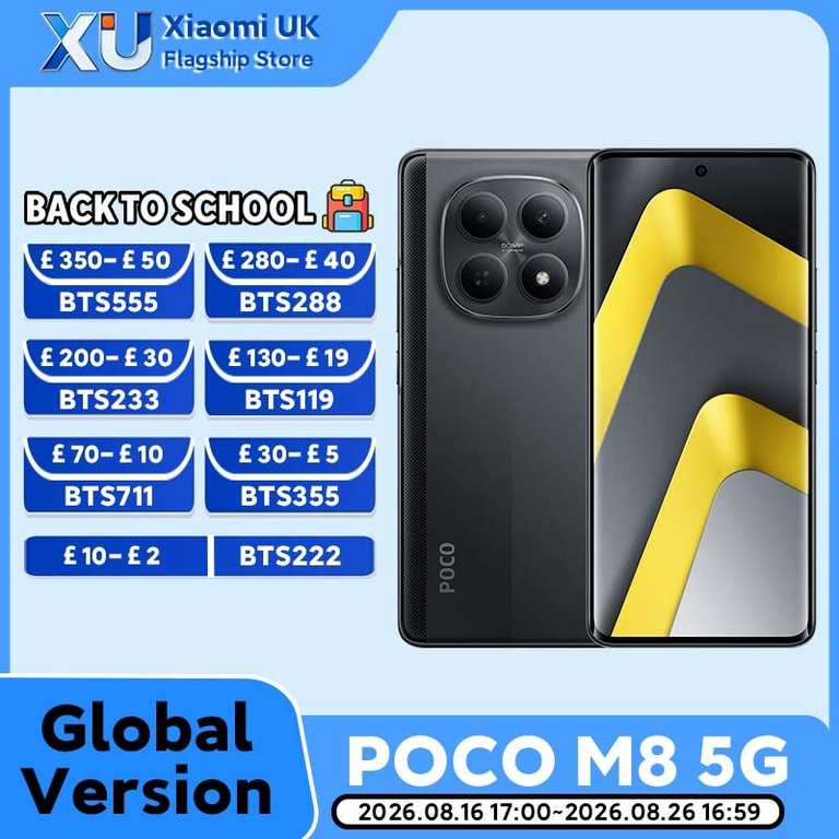 Global Version POCO M8 5G 512GB 256GB Snapdragon 6 Gen 3 Processor Smartphone 8GB 512GB with code - Xiaomi UK Flagship Store