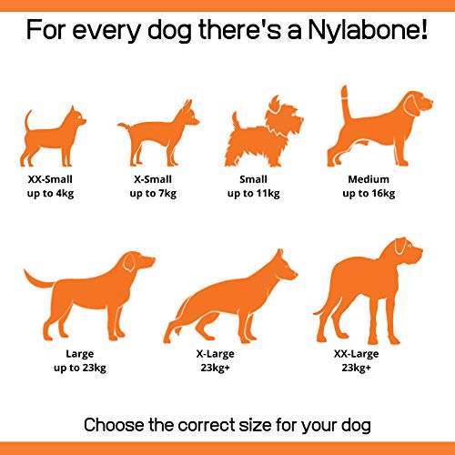 Nylabone Strong Tough Durable Rubber Dog Chew Toy Bone, Bacon Cheeseburger Flavour. Small £5.96 medium £9.09 @ Amazon