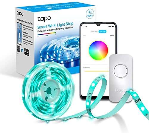 TP-Link Tapo Smart LED Light Strip, 5m, WiFi App Control RGB Multicolour LED Strip, DIY Decoration (Tapo L900-5) £15.99 @ Amazon