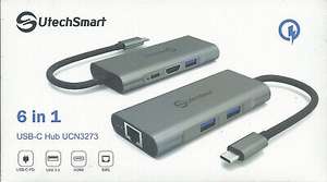 Utechsmart 6 in 1 USB-C HUB - Sold by games_and_films_shop