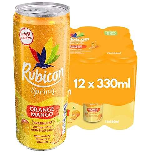 Rubicon Spring Orange Mango/Black Cherry Raspberry, Sparkling Water - 12 x 330ml Multipack Cans | £5.09 - £5.69 with s&s