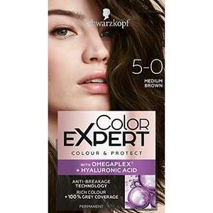 Hair dye medium brown Schwarzkopf Up to 100% Grey Hair Coverage & Protect with Omegaplex - 5-0 Medium - £2.39 / £2.15 S&S @ Amazon