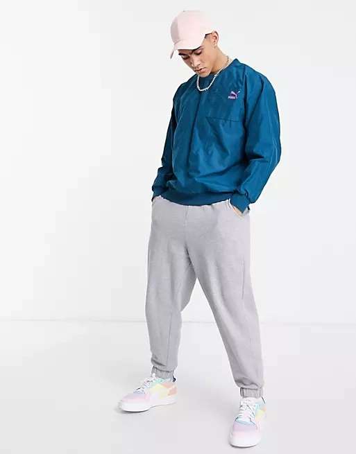 Puma logo quilted sweatshirt in teal Now £11.50 with code Free Delivery with Premier or £4.00 Free on £35 Spend @ asos