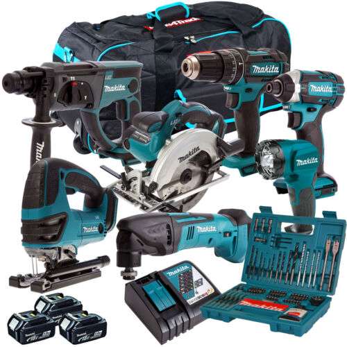 Makita 18V LXT 7 Piece Tool Kit 3 x 5.0Ah Battery Charger & 100 Piece Bit Set w/code sold by tools4trade