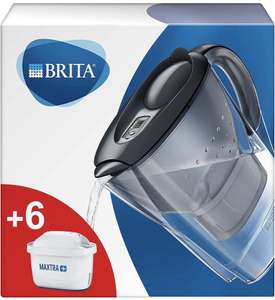 BRITA Marella fridge water filter jug, Includes 6 x MAXTRA+ filter cartridges, 2.4L, graphite - £26.99 @ Amazon