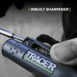 TRACER Deep Hole Construction Pencil with TRACER Site Holster (120mm, Extendable 2B Construction Pencil with Inbuilt Sharpener)