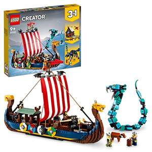 LEGO Creator 3in1 31132 Viking Ship with Midgard Serpent Set Includes Ship House Toy Wolf and Animal Figures £75.32 @ Amazon Germany