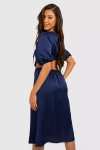 Satin Puff Sleeve Midi Dress - £7 + Free Delivery With Code - @ Debenhams sold by Boohoo