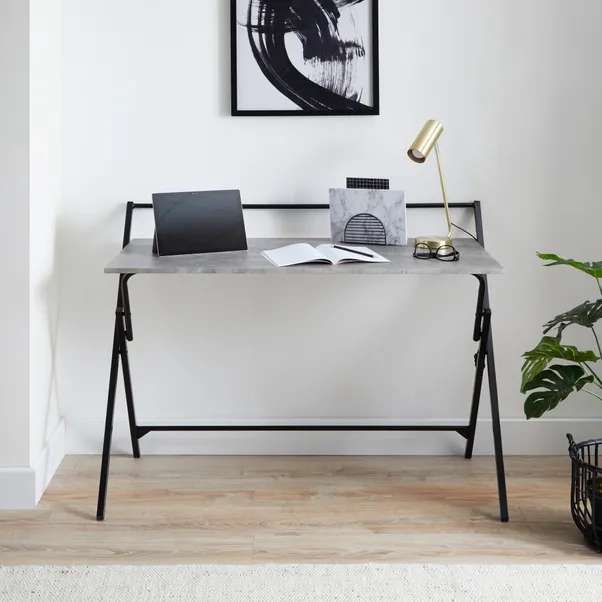Evelyn Concrete Effect Wide Folding Desk - £34.50 + Free Click & Collect - @ Dunelm