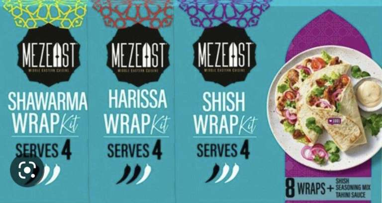 Mezeast Wrap Kits (choice of flavours, include 8 wraps) - 49p each instore @ FarmFoods, Kirkintilloch