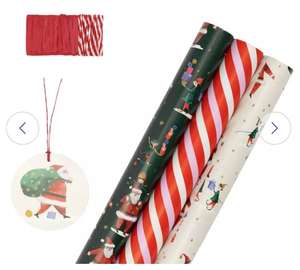 Argos Home 3 Roll Santa & Co Wrapping Paper Set free C&C