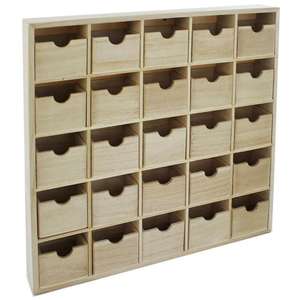 25 Drawer Cabinet - Outer: 35.5cm x 35.5cm, Each Drawer: 4.5cm x 5.5cm x 4cm - £10 (Free Click & Collect) @ The Works