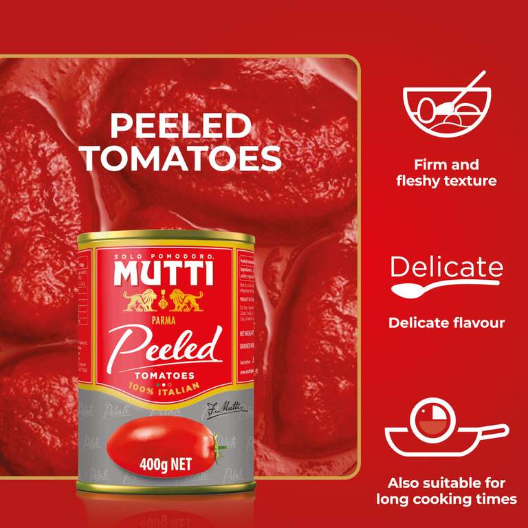 Mutti - Peeled Tomatoes, 400g, (Pack of 12) with voucher