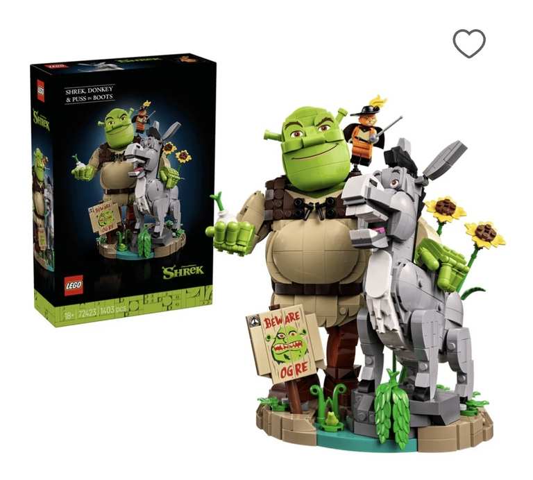 LEGO Shrek 72423 Shrek, Donkey & minifig Puss in Boots Age 18+ 1403pcs - pre-order