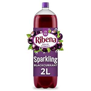 Ribena Sparkling Blackcurrant Juice Drink 2L, Real Fruit, Rich in Vitamin C, No Artificial Colours/Flavours, Carbonated - £1 @ Amazon
