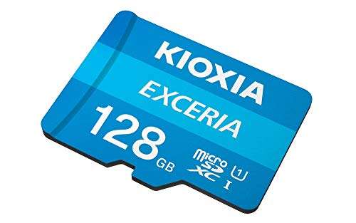 KIOXIA 128GB EXCERIA microSD Memory Card U1 Class 10 100MB/s Max Read Speed, Full HD Video Recording, Blue £8.09 @ Amazon