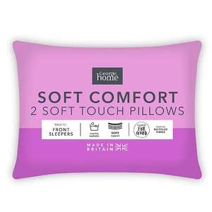 Soft Touch Soft Comfort Front Sleepers Pillow Pair + Free C&C