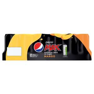 Pepsi Max No Sugar Mango 24 X 330Ml £8 - Clubcard Price @ Tesco