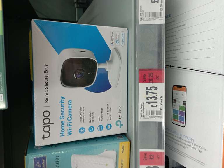 TP-Link Tapo C100 Home Security Wifi Camera - £13.95 Instore @ Asda  (Worcester)