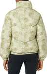 Amazon Essentials Women's Relaxed-Fit Mock-Neck Short Puffer Jacket Olive Print, size L