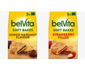 Belvita Breakfast Biscuits Soft Bakes Filled Choco Hazelnut 5 Pack 250g / Strawberry 5pk 250g - £1.13 @ Asda