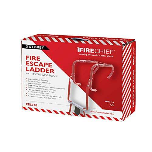Firechief FEL730 3 Storey Foldable Fire Escape Ladder With Extra Wide Treads - £81.50 @ Amazon