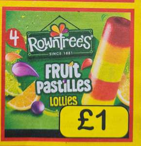 Rowntree's Fruit Pastille Lollies 4pk