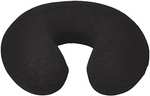 Amazon Basics Memory Foam Travel Neck Pillow with Removable Cover and Elastic Carrying Strap, Black, Semicircular