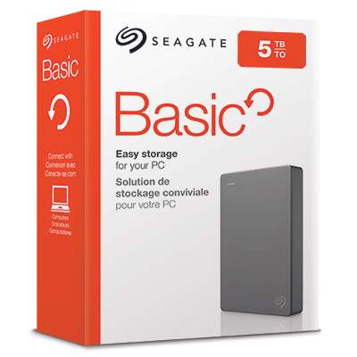 Seagate 5TB Basic External Hard Drive - Silver £94.98 delivered @ MyMemory