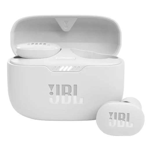 JBL Harman TUNE130NC TWS True Wireless Earbuds - ANC/Dual Microphones White + Compact Charging Case/Holder