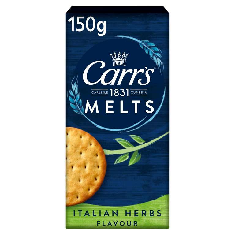 Carr's Melts Crackers 150g (Cheese / Italian Herbs / Original) - £1 @ Sainsbury's