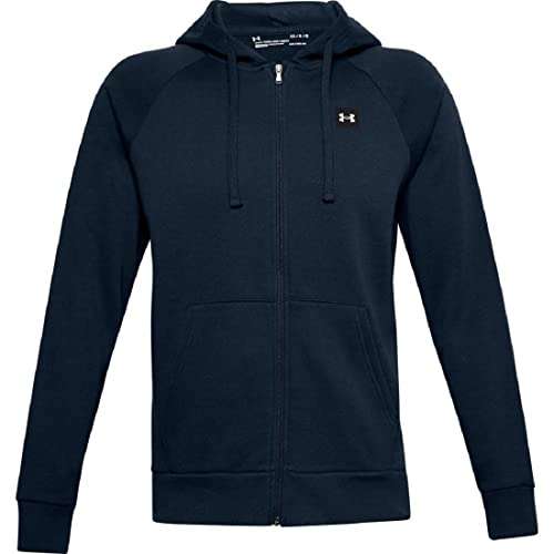 Under Armour Men Rival Fitted Full Zip, Breathable Men's Hooded Jacket, Comfortable Zip Hoodie with Tight Fit - Academy
