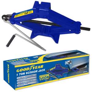 Goodyear 1 Ton Professional Scissor Jack for Car Van - Speed Wind Crank Handle - New - Sold by Think Price