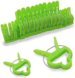 Garden Plant Support Clips 20pc Reusable Easy Grip Green 2 Sizes Small Large - Sold By Powertime-online