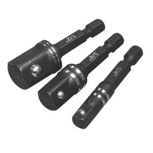 Erbauer 3/8”,1/4” & 1/2“ Drive Driver Socket Set 3 Pack (Adapters for Power Drill / Impact Driver) - £3.79 (Free Click & Collect) @ Screwfix