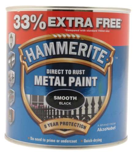 Hammerite 5158235 Metal Paint, Direct to Rust Smooth Black, 1L - £18.85 @ Amazon
