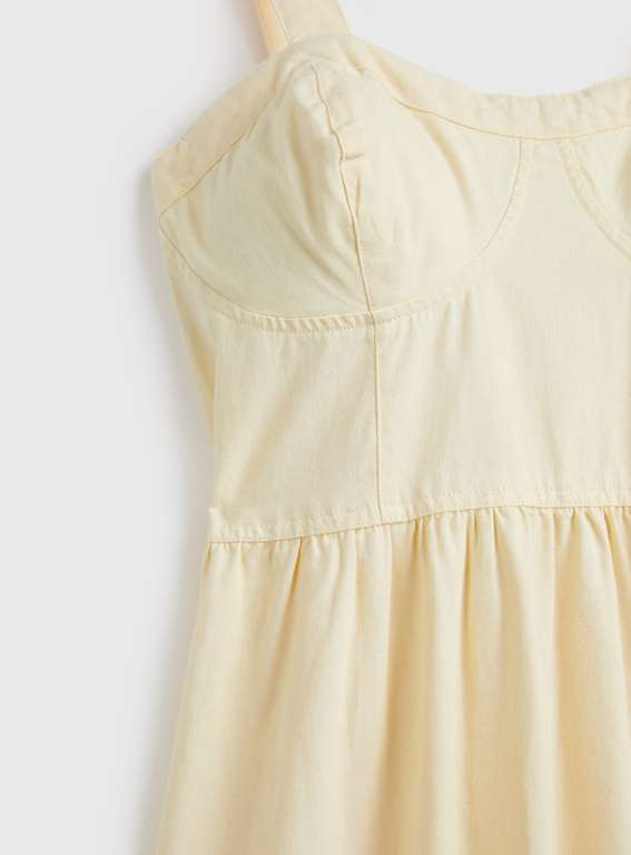 Ecru Denim Corset Dress Reduced With Free Click & Collect