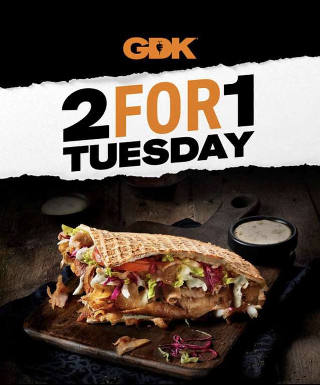 Tuesday offer buy one get one free at Romford